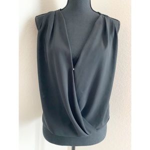 Ambience black low cut top . Lace back. Medium.